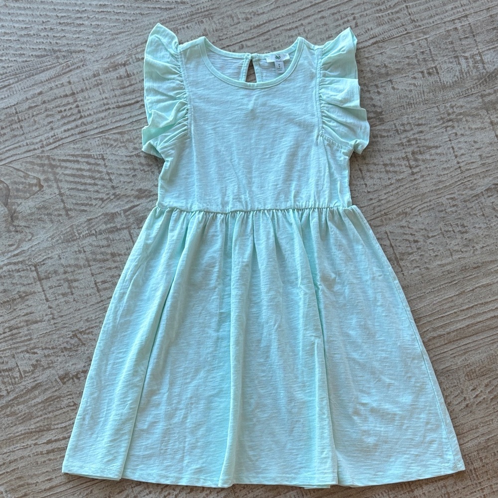 dip Mint Green Ruffle Sleeve Kids Dress